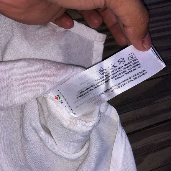 Anthropologie Mira Beige Bohemian Red Embroidered Tunic Rayon Blouse, Sz Medium - Picture 5 of 7